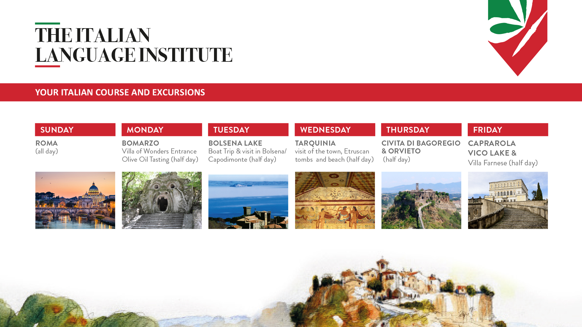 Italian Language Courses for Foreigners in Italy, Viterbo Rome The